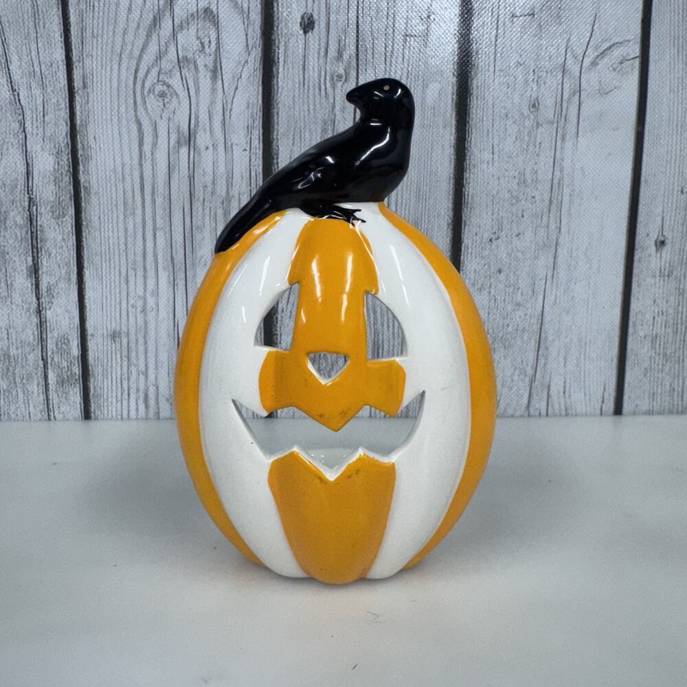 PartyLite GHOULIE JACK O’ LANTERNS Votive Holder Trio Set Of 3 #P93391 - Picture 2 of 8